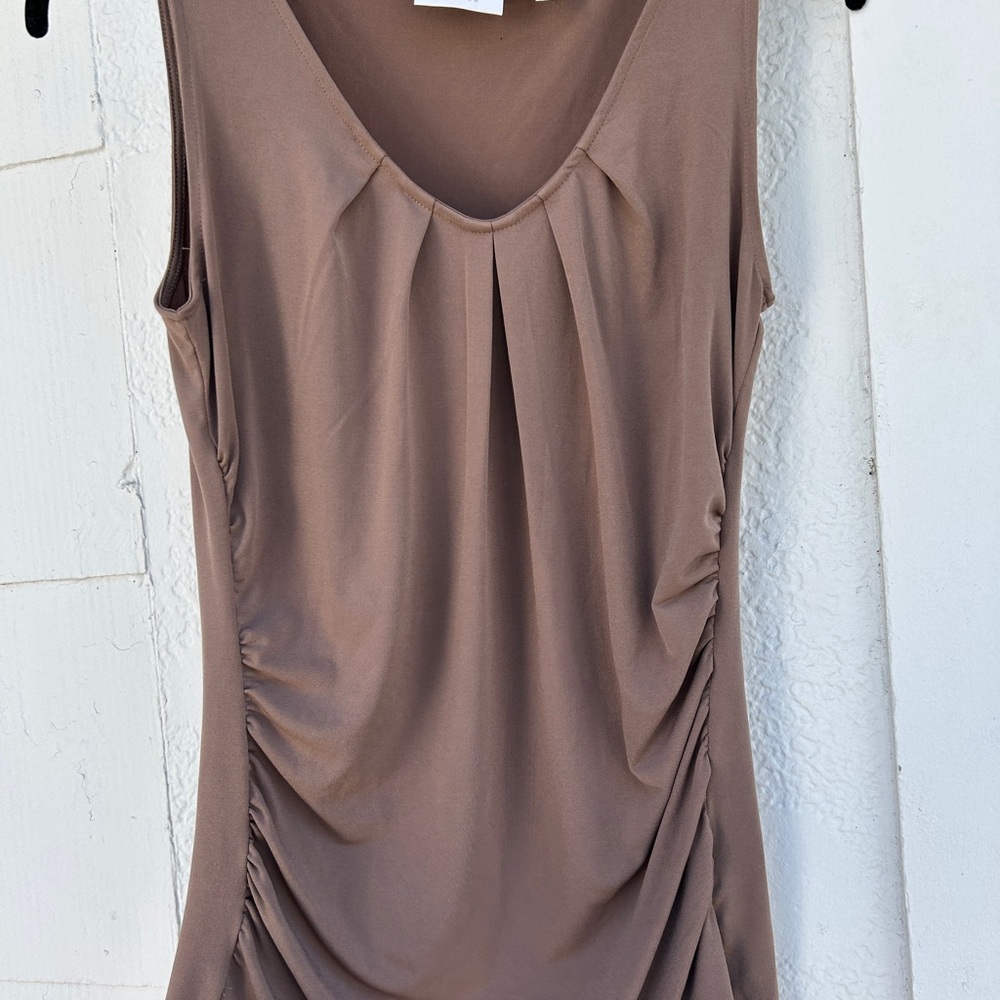 Elegant Tan Sleeveless Top